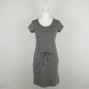 Alpine Design Women's Small Eiffel Tower Gray Scoop Neck Short Sleeve Mini Dress